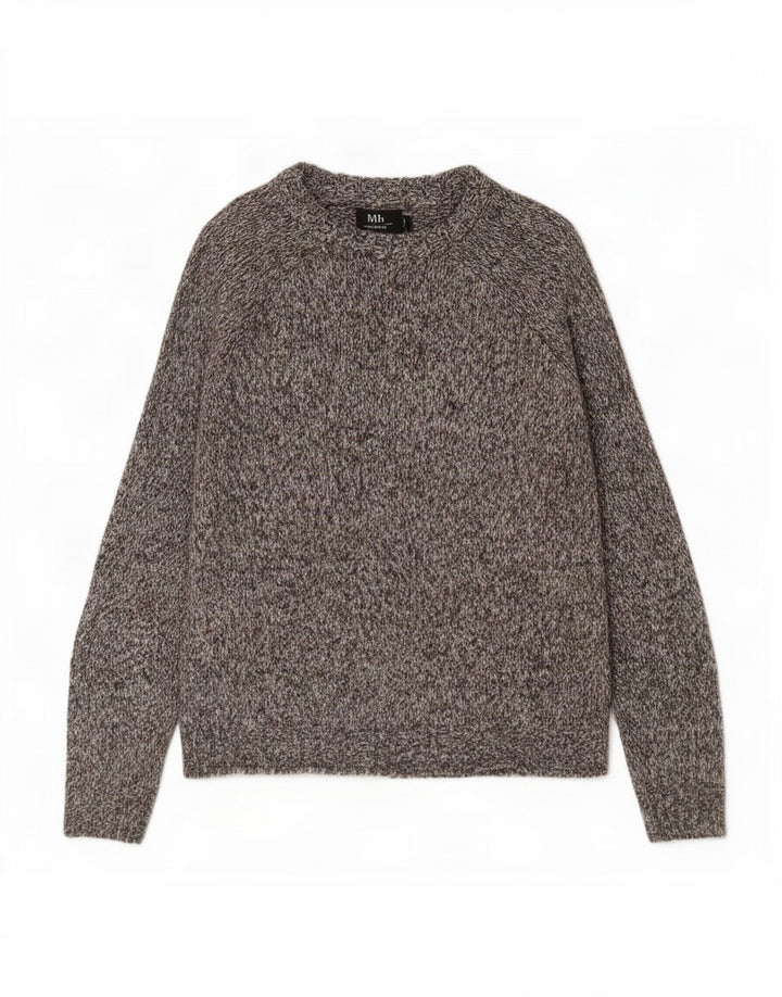 Suéter masculino Zara com gola canoa grande cinza manchado