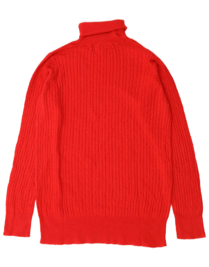 Zara Suéter feminino com gola redonda e gola redonda, Reino Unido 14, grande, vermelho