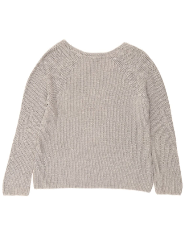 Suéter feminino Tommy Hilfiger com decote em V UK 14 cinza médio