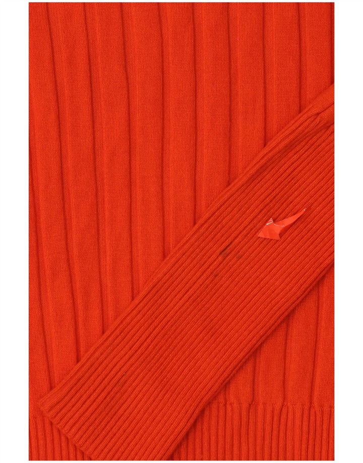 Zara Suéter feminino cropped com gola redonda Reino Unido 12 médio laranja