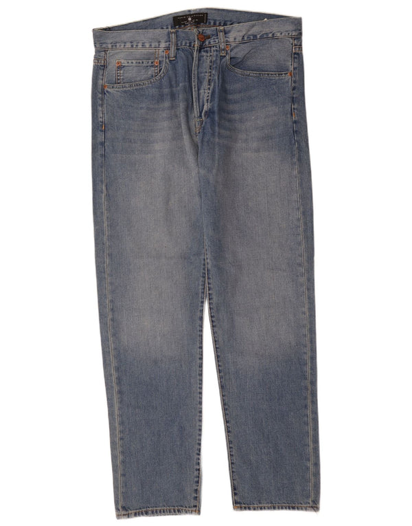 Zara Mens Regular Fit Straight Jeans EU 44 Grande W34 L31 Azul Algodão