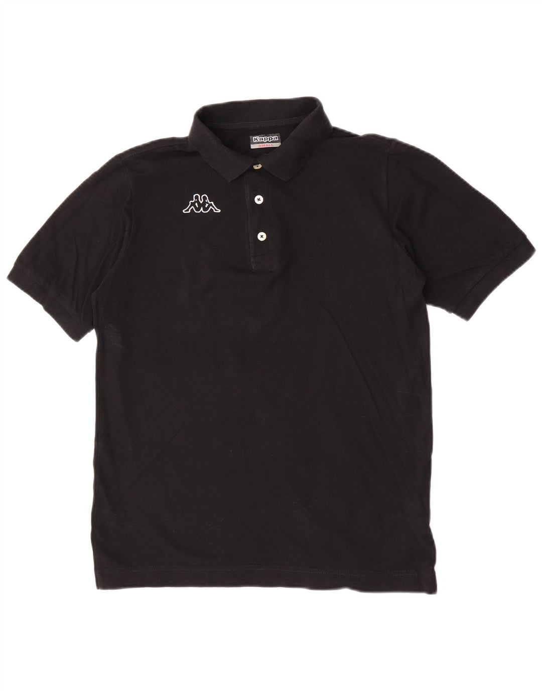 Camisa polo masculina Kappa gráfica pequena de algodão preto