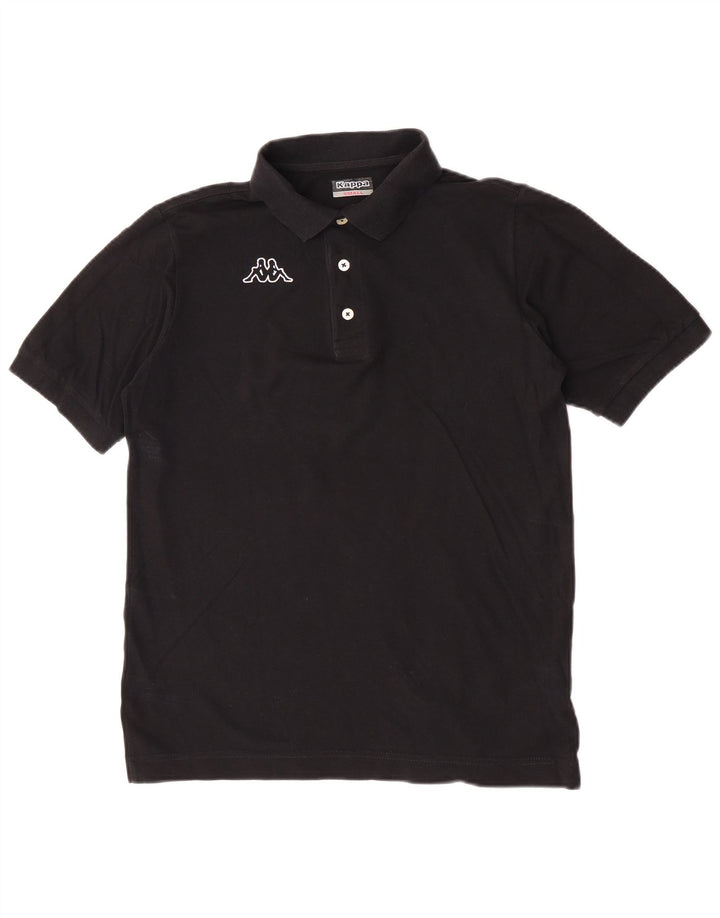 Camisa polo masculina Kappa gráfica pequena de algodão preto