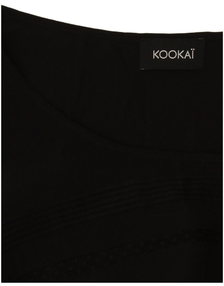 Vestido feminino Kookai manga comprida evasê UK 12 médio preto