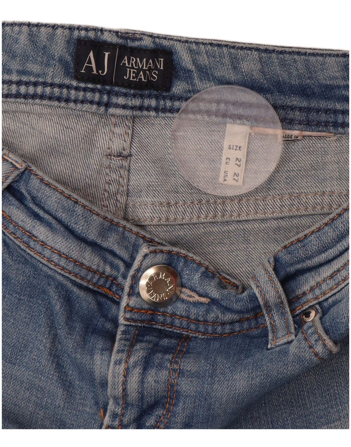ARMANI Womens Slim Jeans W27 L30 Blue