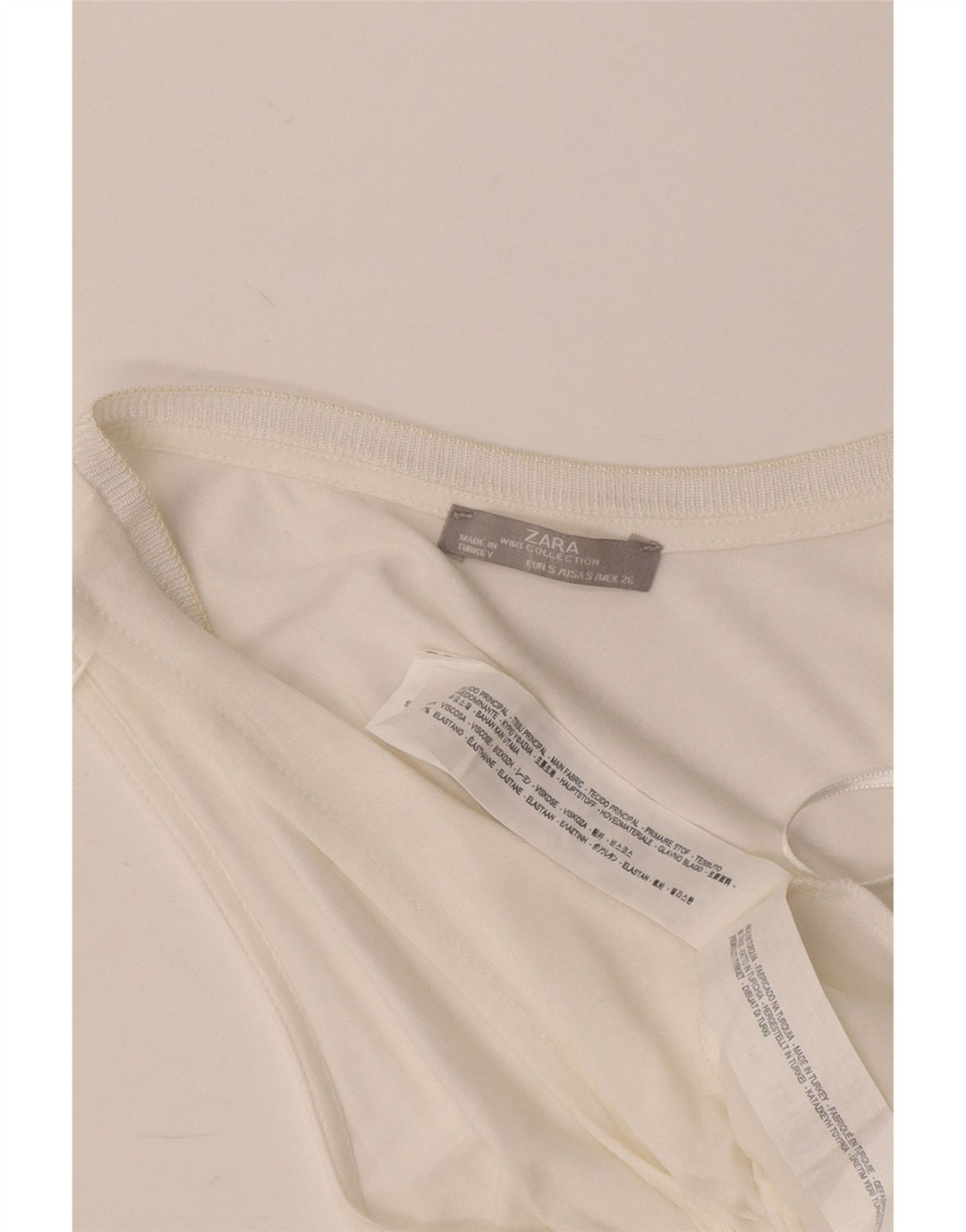 Zara Womens Crop Vest Top UK 8 Pequeno Viscose Branca