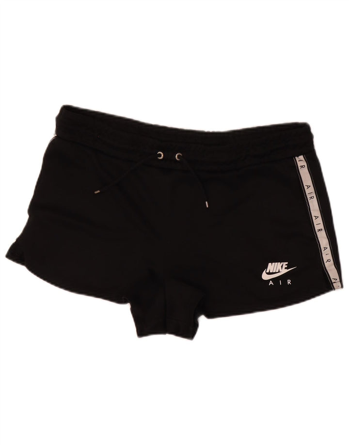 Shorts esportivos gráficos femininos Nike UK 14 médio preto colorblock poliéster
