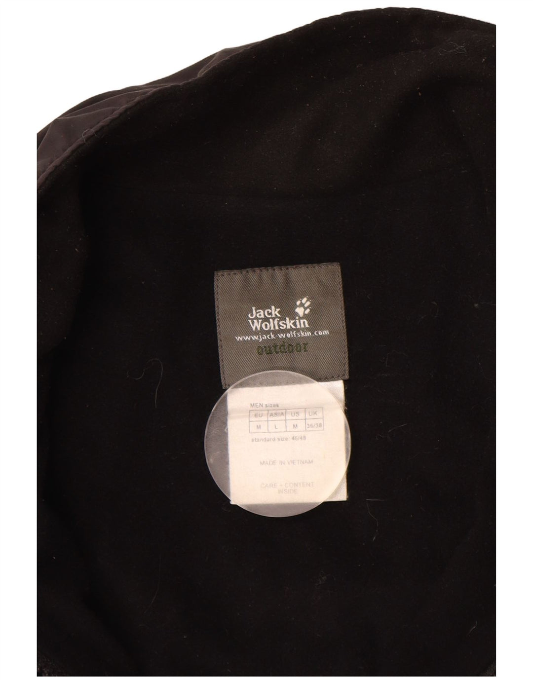 Jaqueta corta-vento masculina Jack Wolfskin Reino Unido 36/38 poliéster preto médio