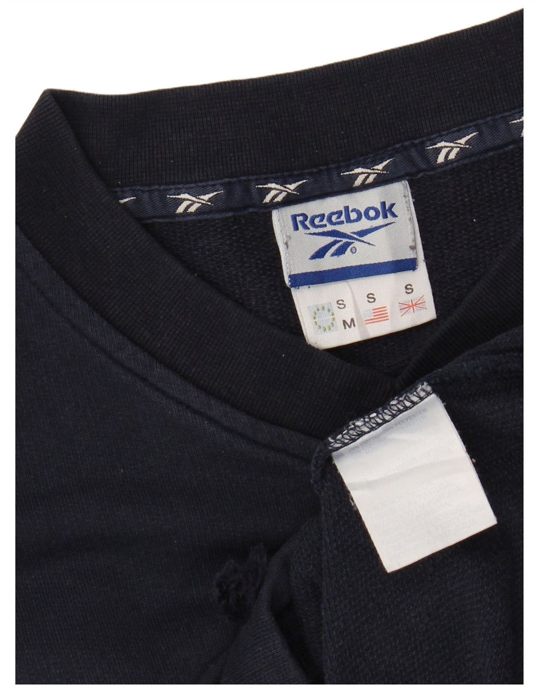 REEBOK moletom masculino jumper pequeno algodão azul marinho