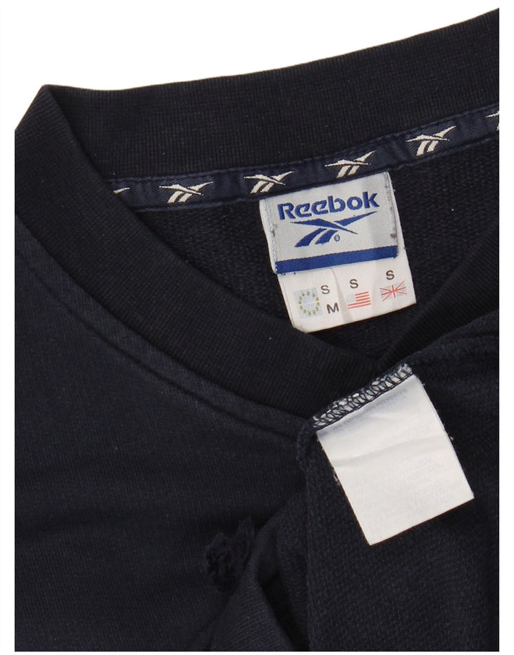 REEBOK moletom masculino jumper pequeno algodão azul marinho