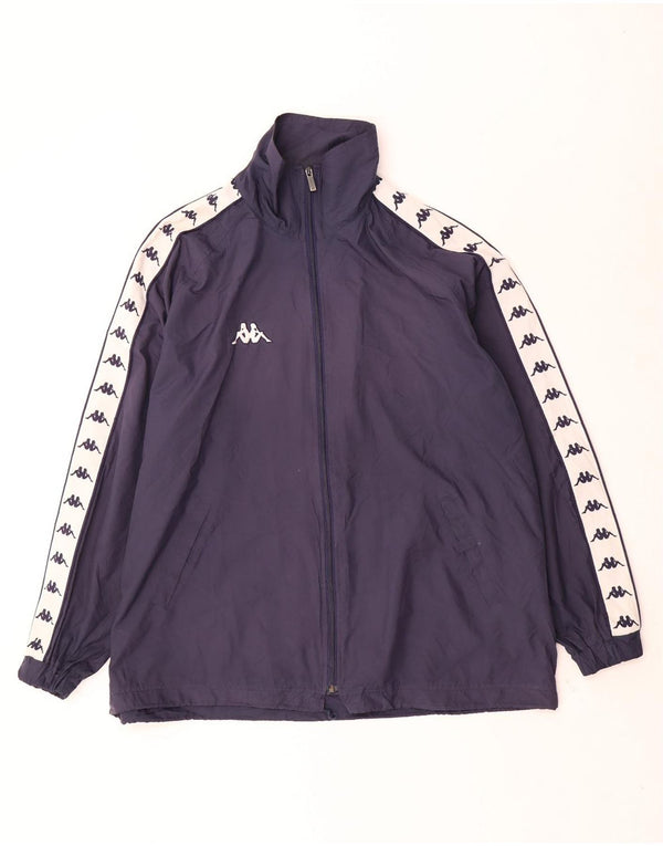 Jaqueta de chuva masculina Kappa UK 42 XL azul marinho poliéster colorblock