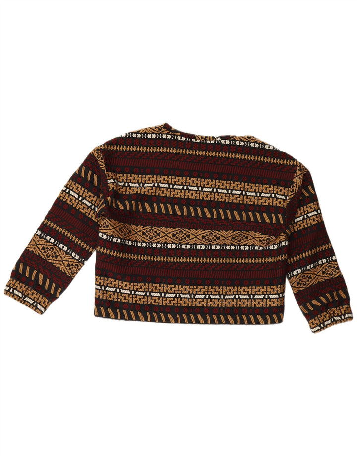 Zara moletom feminino jumper UK 14 poliéster listrado multicolorido médio