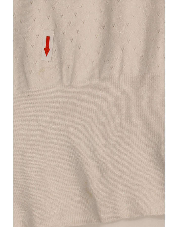 Suéter feminino Marks & Spencer com gola redonda UK 14 médio off white
