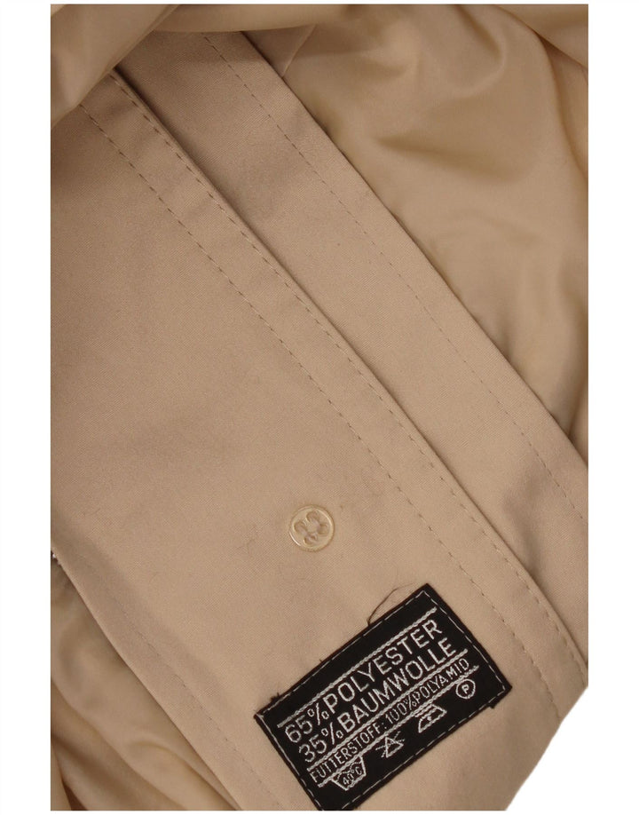 Sobretudo feminino vintage com capuz UK 16 poliéster bege grande