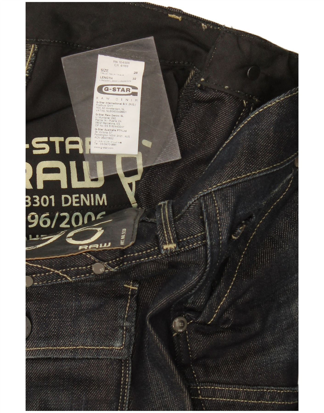 Jeans slim feminino G-Star W28 L32 algodão azul marinho