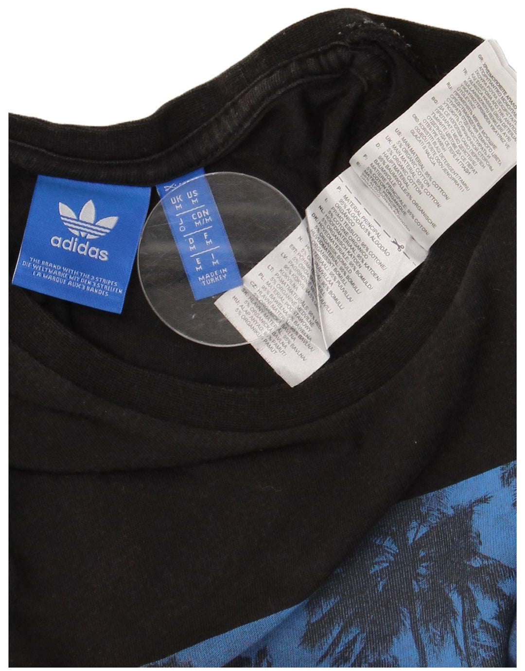 ADIDAS Mens Graphic T-Shirt Top Médio Algodão Preto