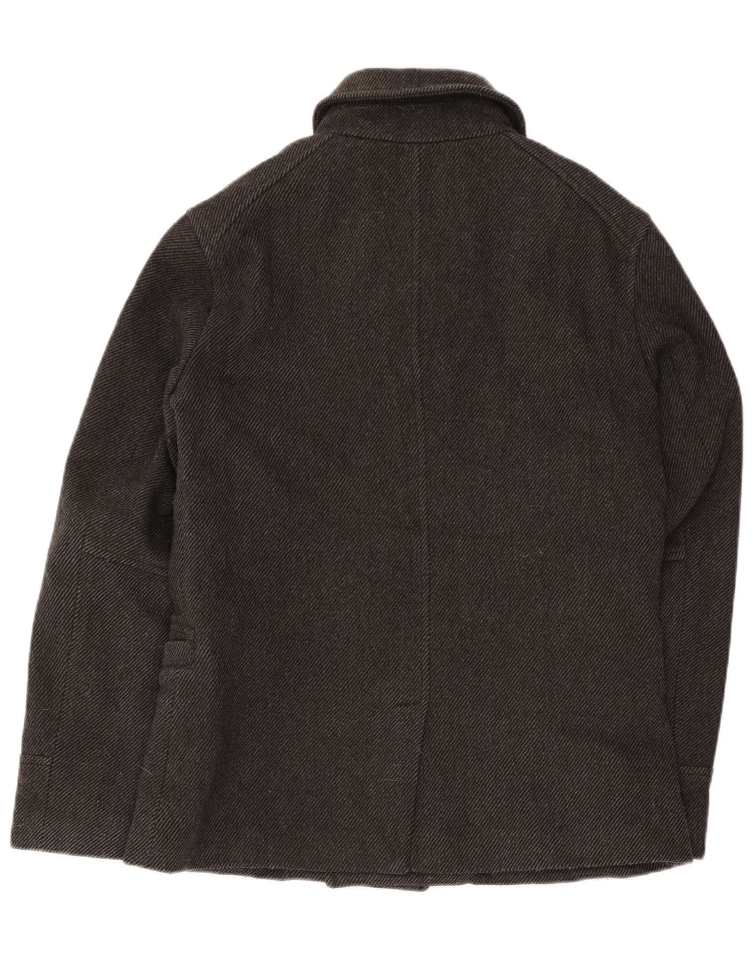 Superdry Mens Pea Coat UK 40 Grande Lã Cinza