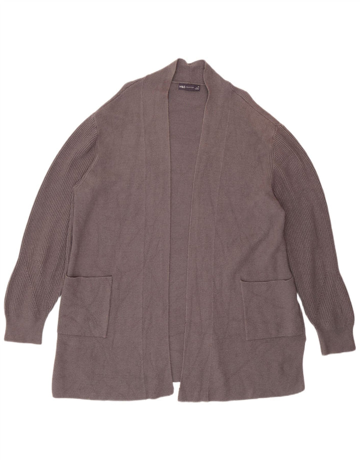 Suéter cardigã aberto feminino Marks & Spencer UK 20 2XL cinza viscose