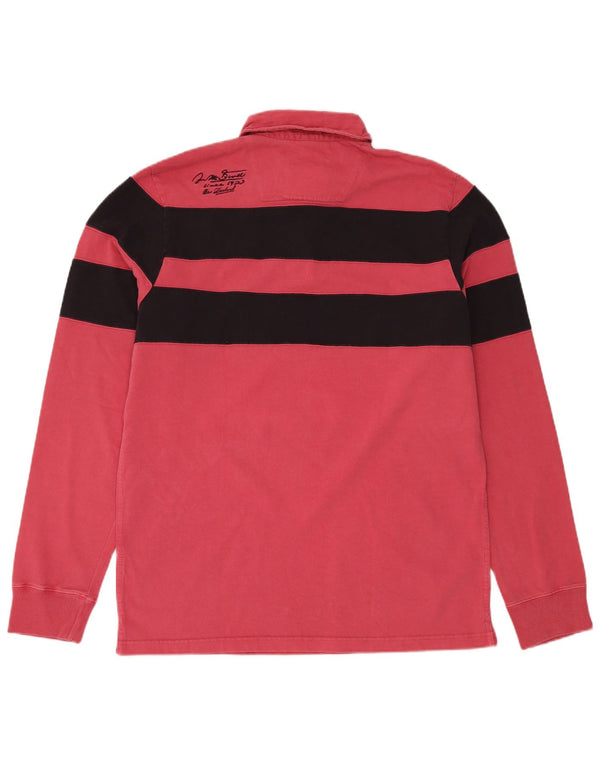 Camisa polo masculina de rugby gráfica Nova Zelândia Auckland 2XL listrada vermelha