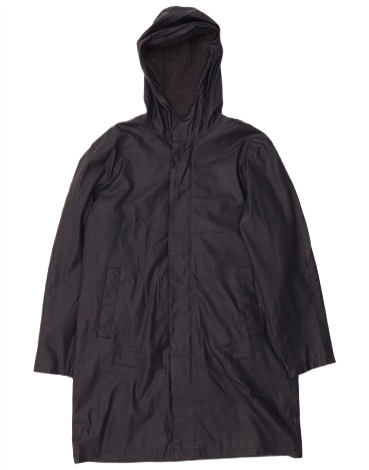 Casaco corta-vento masculino com capuz ZARA Reino Unido 40 grande poliéster azul marinho