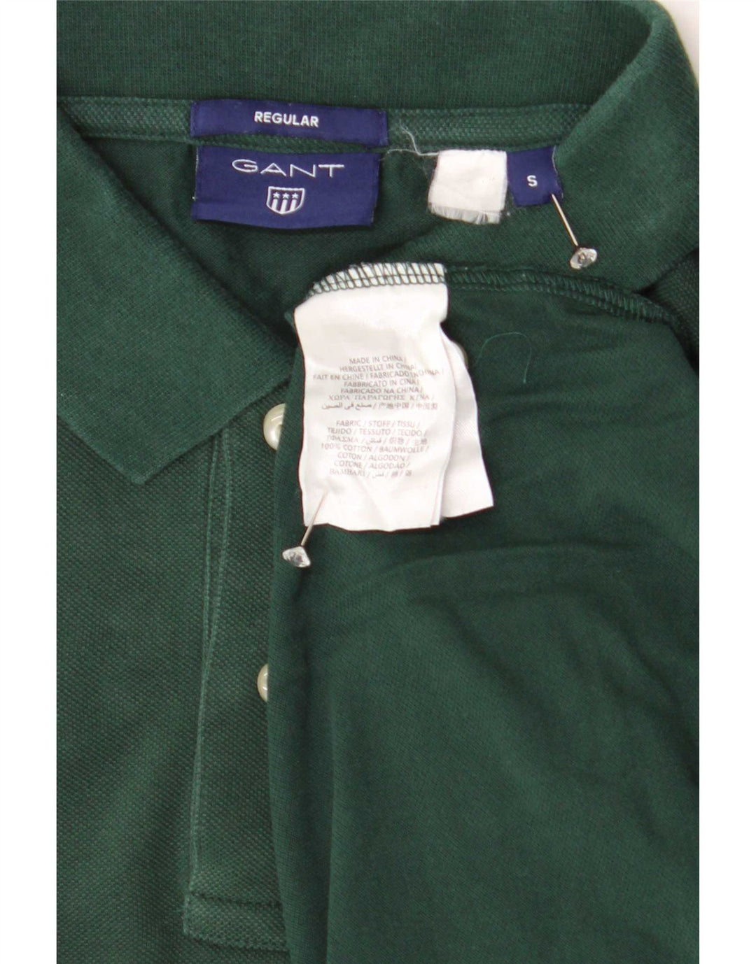 Gant Camisa polo masculina regular fit pequena algodão verde