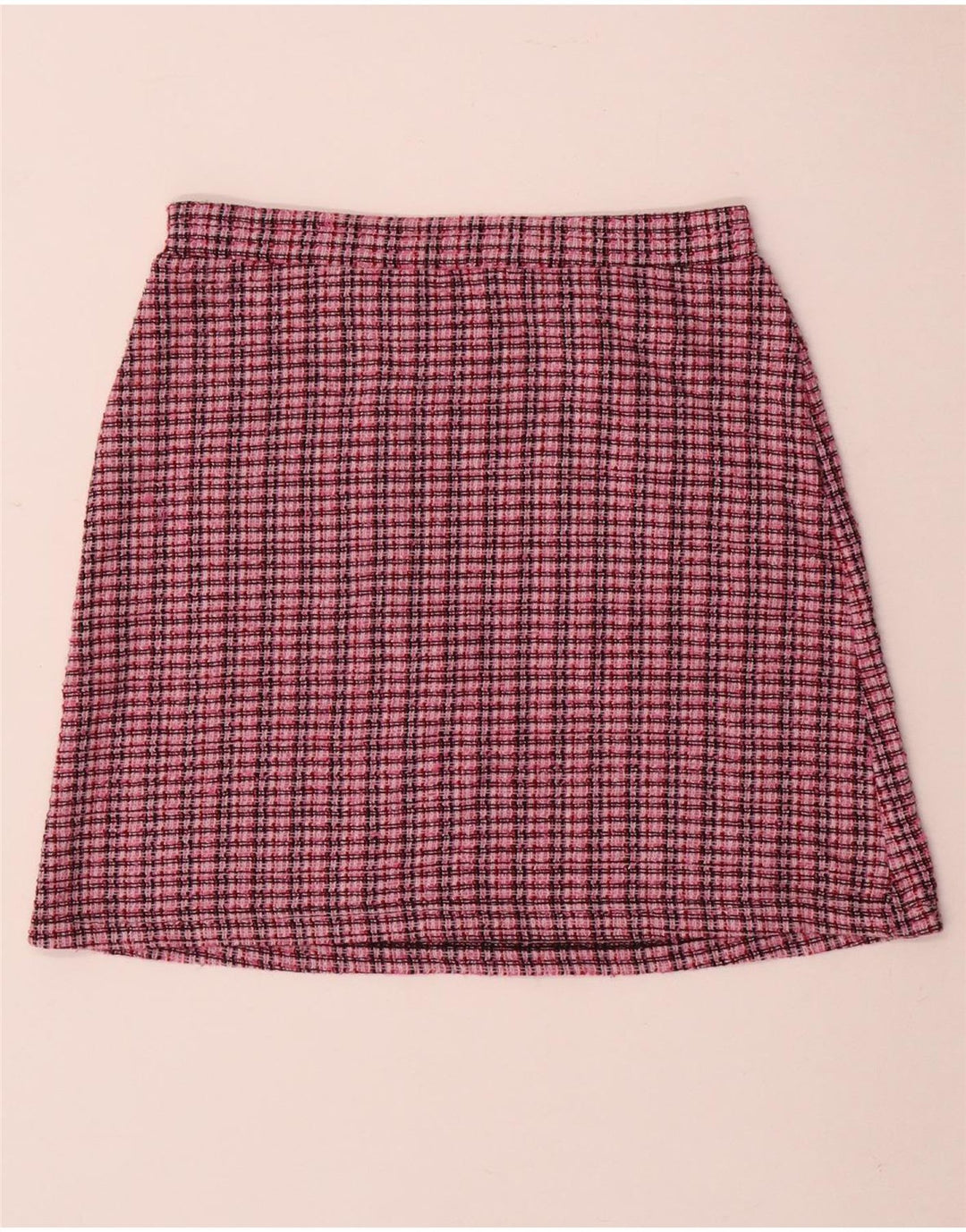 Minissaia feminina Trafaluc ZARA pequena W26 xadrez rosa