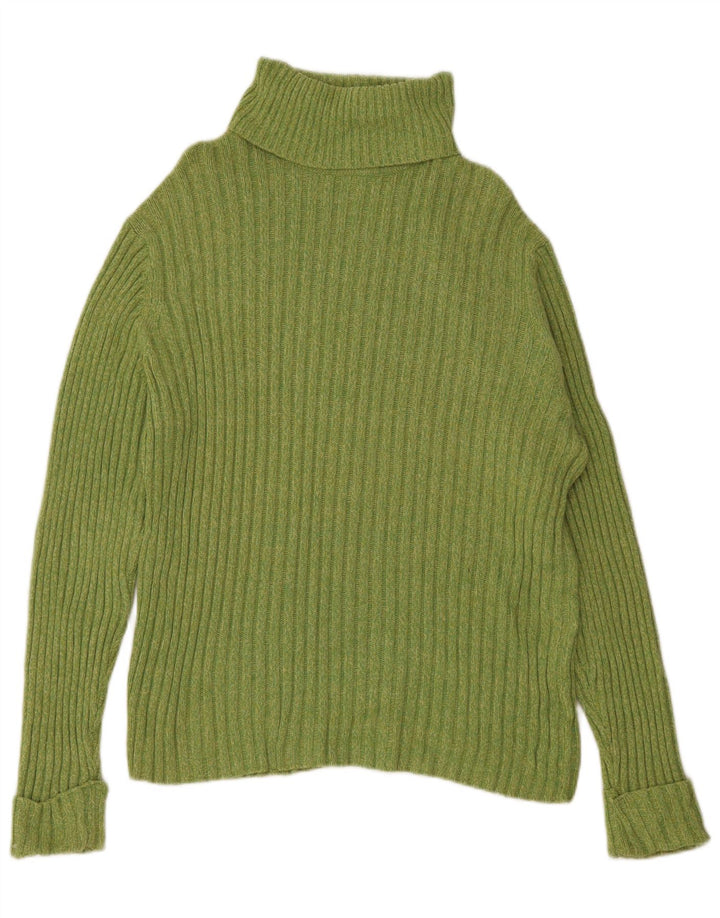 EDDIE BAUER Suéter feminino com gola redonda Reino Unido 18 XL algodão verde