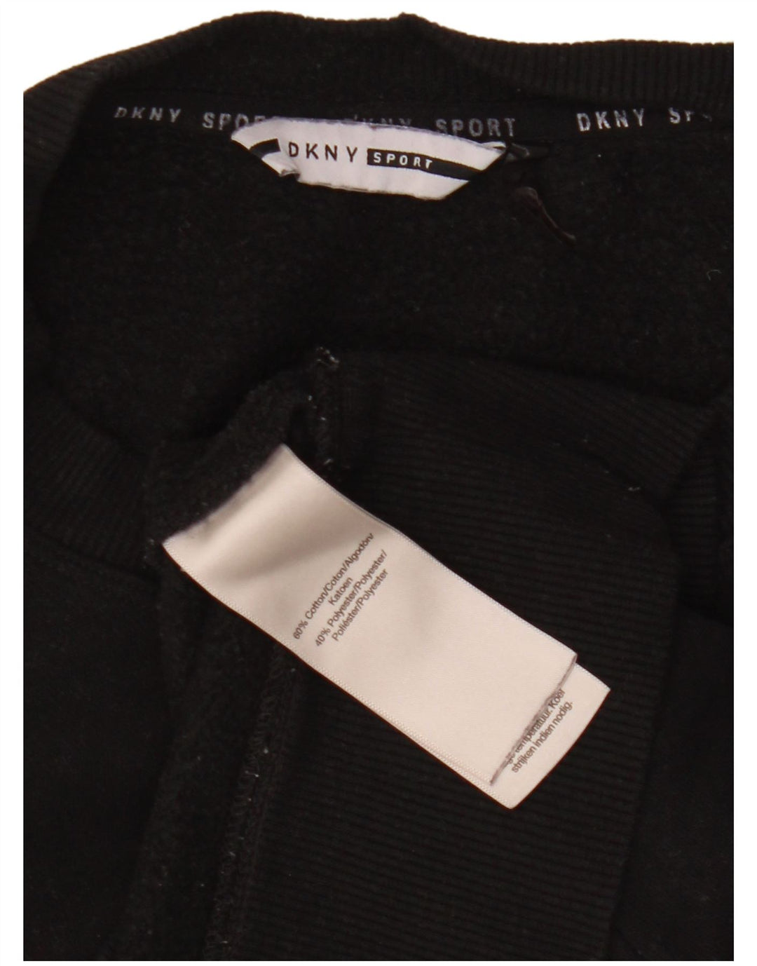 Suéter gráfico feminino Dkny UK 14 bloco colorido preto médio