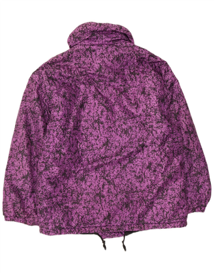 Jaqueta corta-vento feminina vintage com padrão abstrato IT 44 Roxo médio