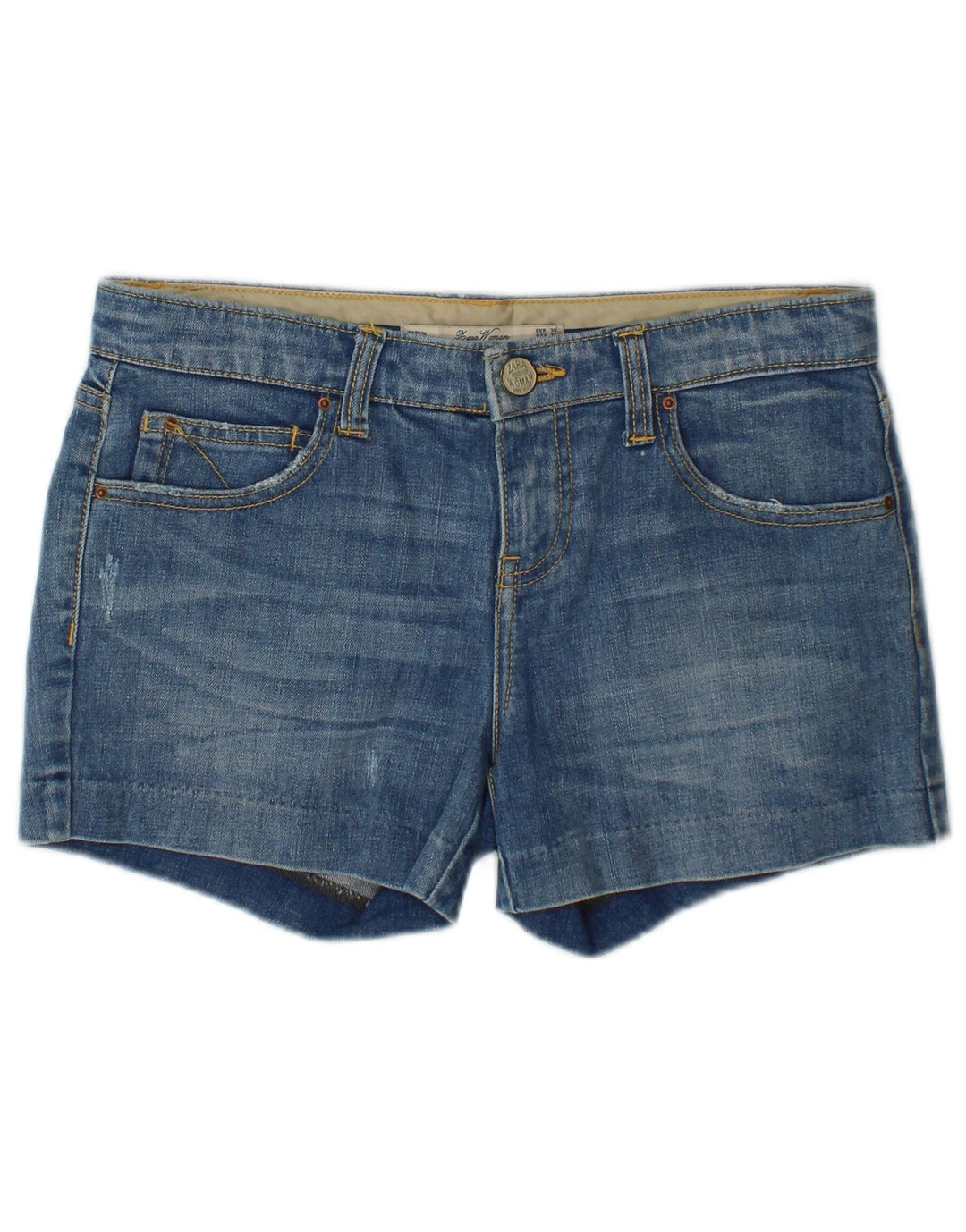 Shorts jeans feminino Zara EU 38 pequeno W28 azul