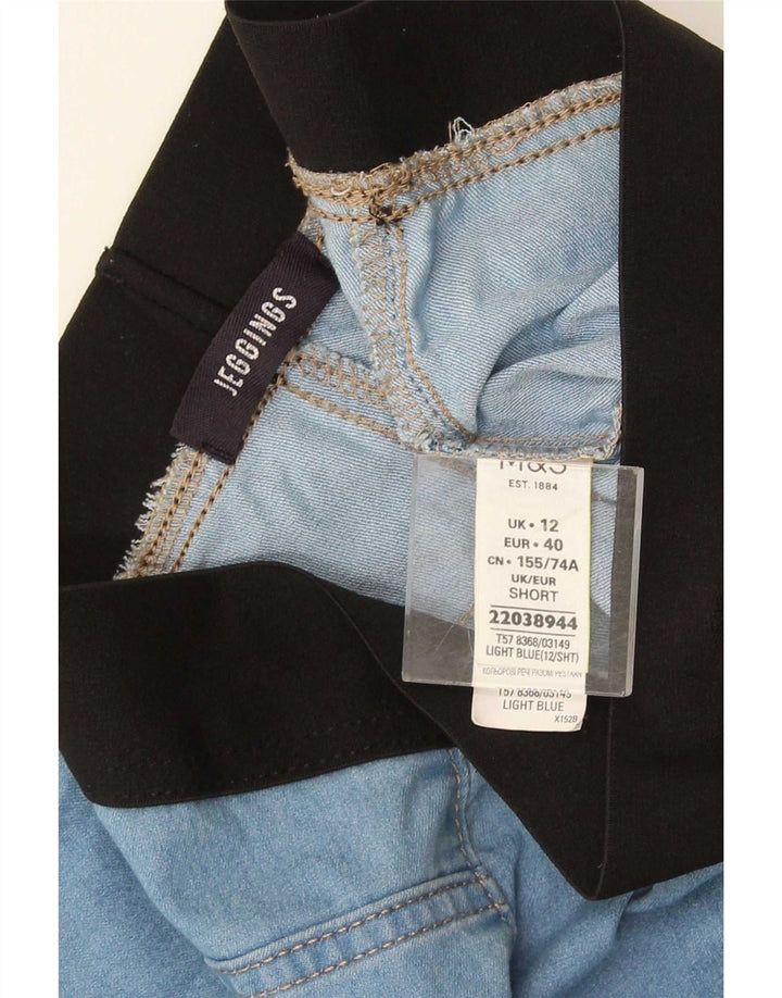 Calça jeans feminina Marks & Spencer UK 12 médio W30 L26 azul colorblock