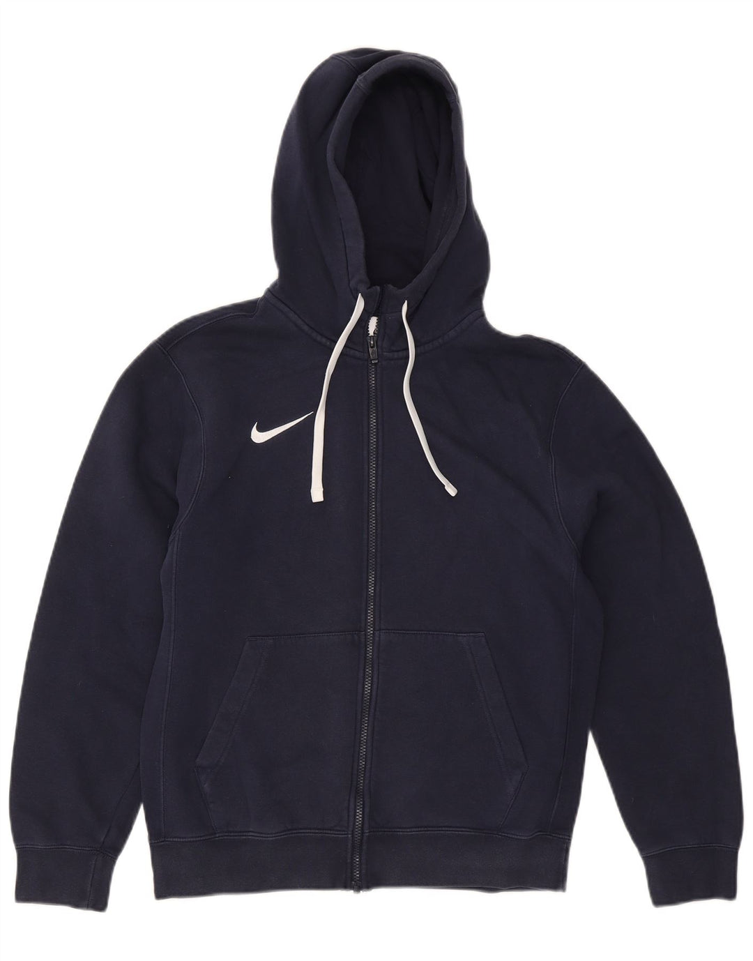 Suéter Nike masculino com capuz e zíper pequeno algodão azul marinho