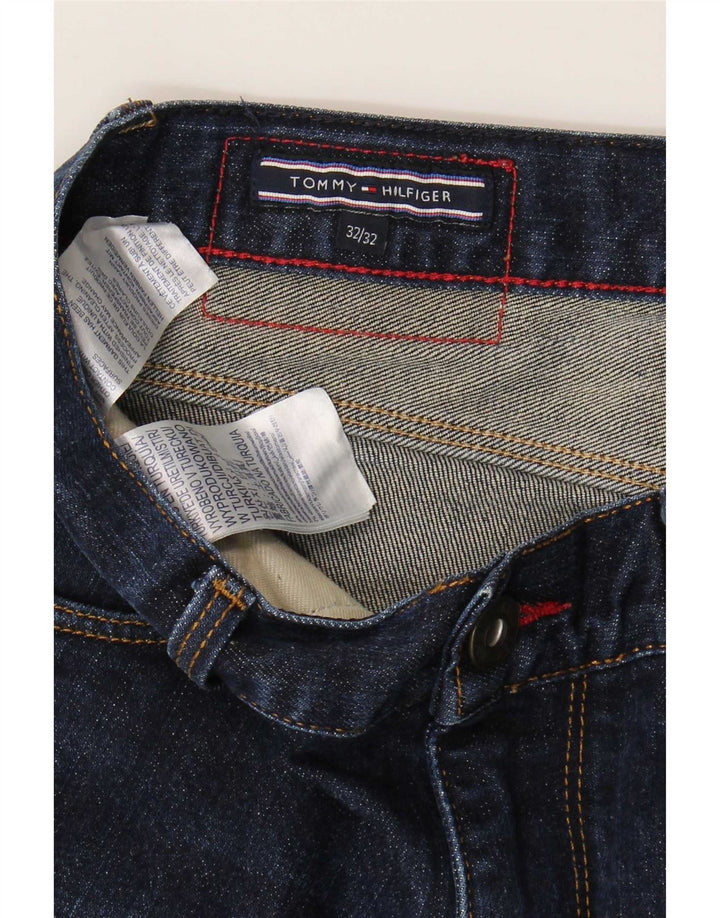 Tommy Hilfiger Masculino Slim Jeans W32 L32 Azul Marinho Algodão