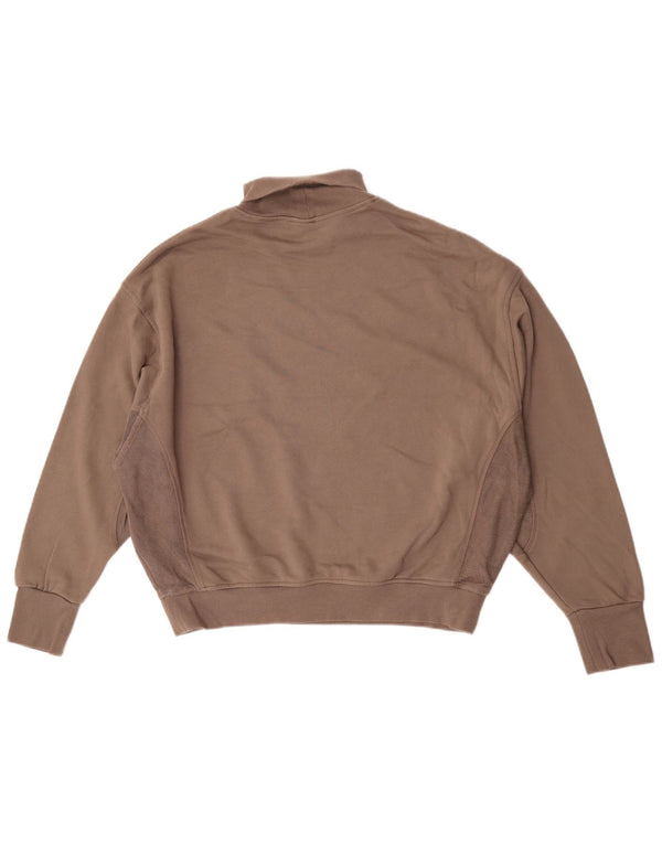 Reebok Womens Oversized Roll Neck Sweatshirt Jumper UK 16/18 Large Brown