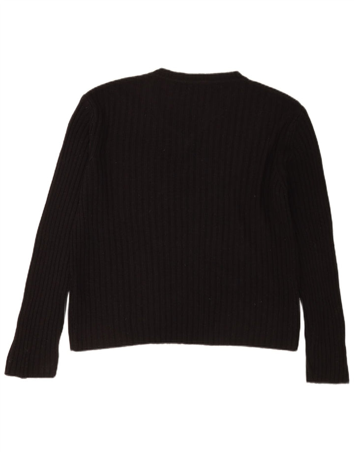 Suéter masculino Zara com decote em V grande acrílico preto