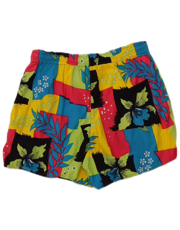 Shorts de natação masculino VINTAGE médio floral multicolorido