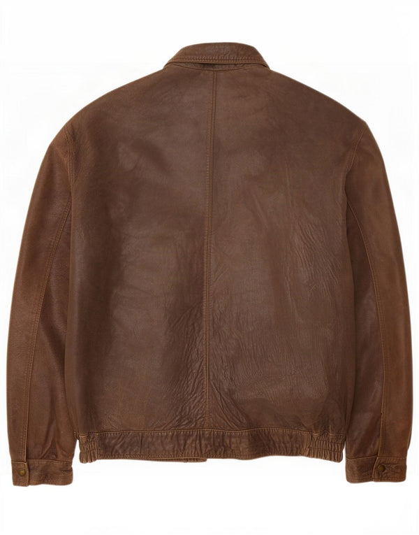 Jaqueta de couro masculina Pelletteria UK 42 XL marrom