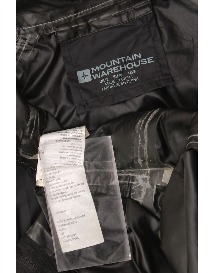 Jaqueta de chuva feminina com capuz Mountain Warehouse UK 12 nylon preto médio