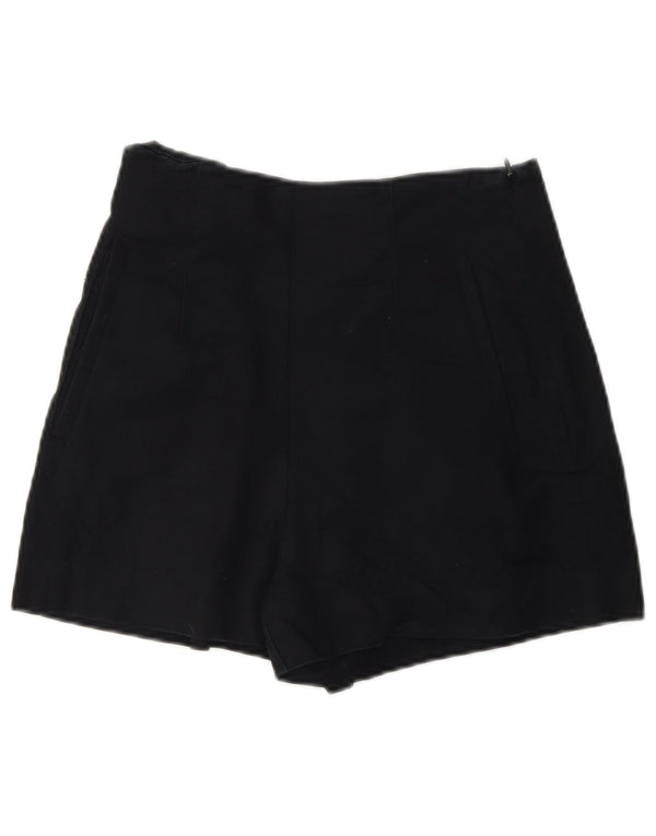 Zara Shorts feminino cintura alta casual XS W24 algodão preto