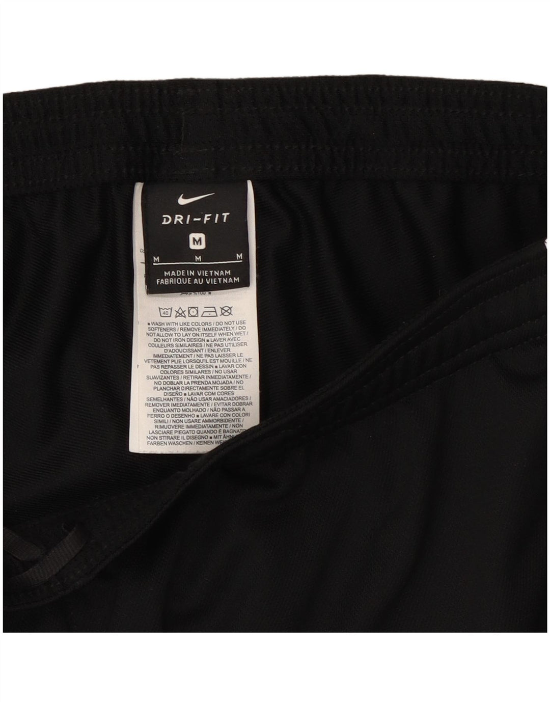Calça de treino masculina Nike Dri Fit médio preto colorblock poliéster