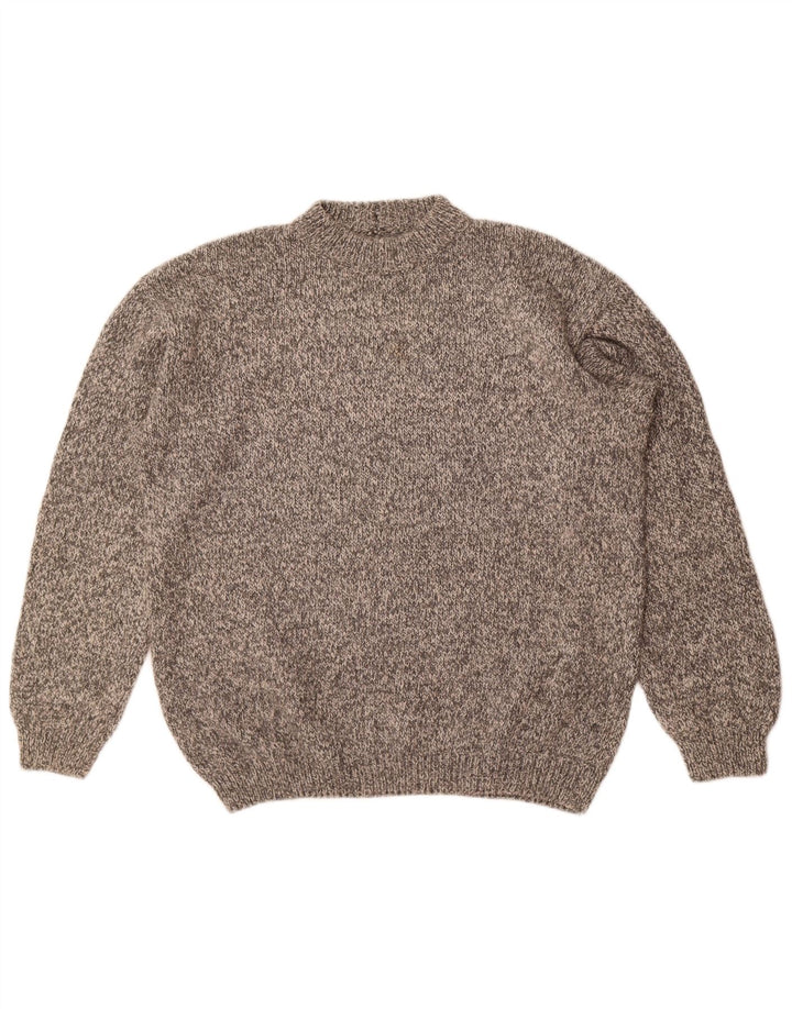 Suéter vintage masculino com gola redonda XL cinza