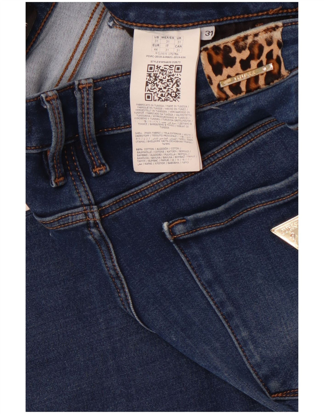 Calça jeans feminina Annette Skinny GUESS W31 L29 azul marinho algodão