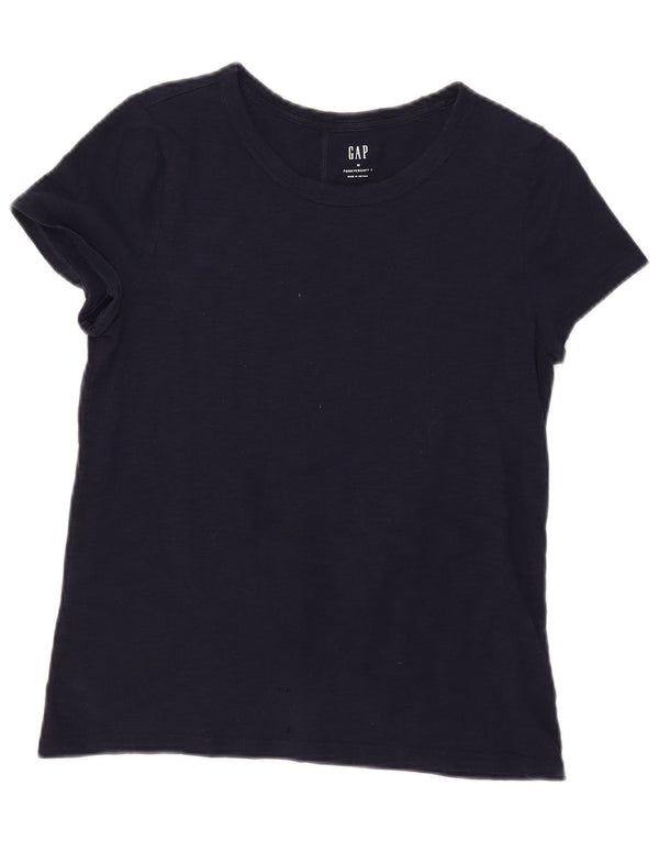 Camiseta feminina Gap UK 12 algodão azul marinho médio