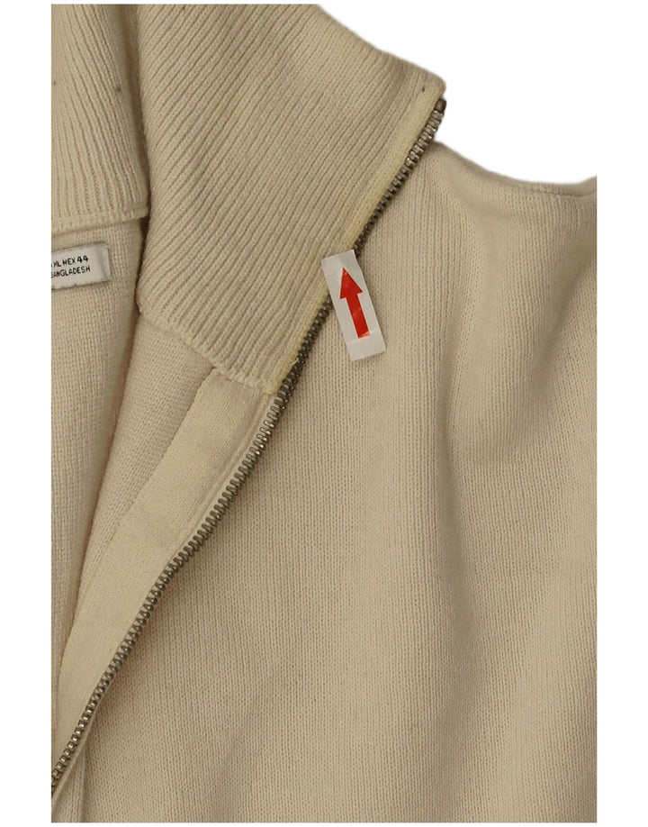 Suéter masculino Zara com zíper e gola XL algodão bege