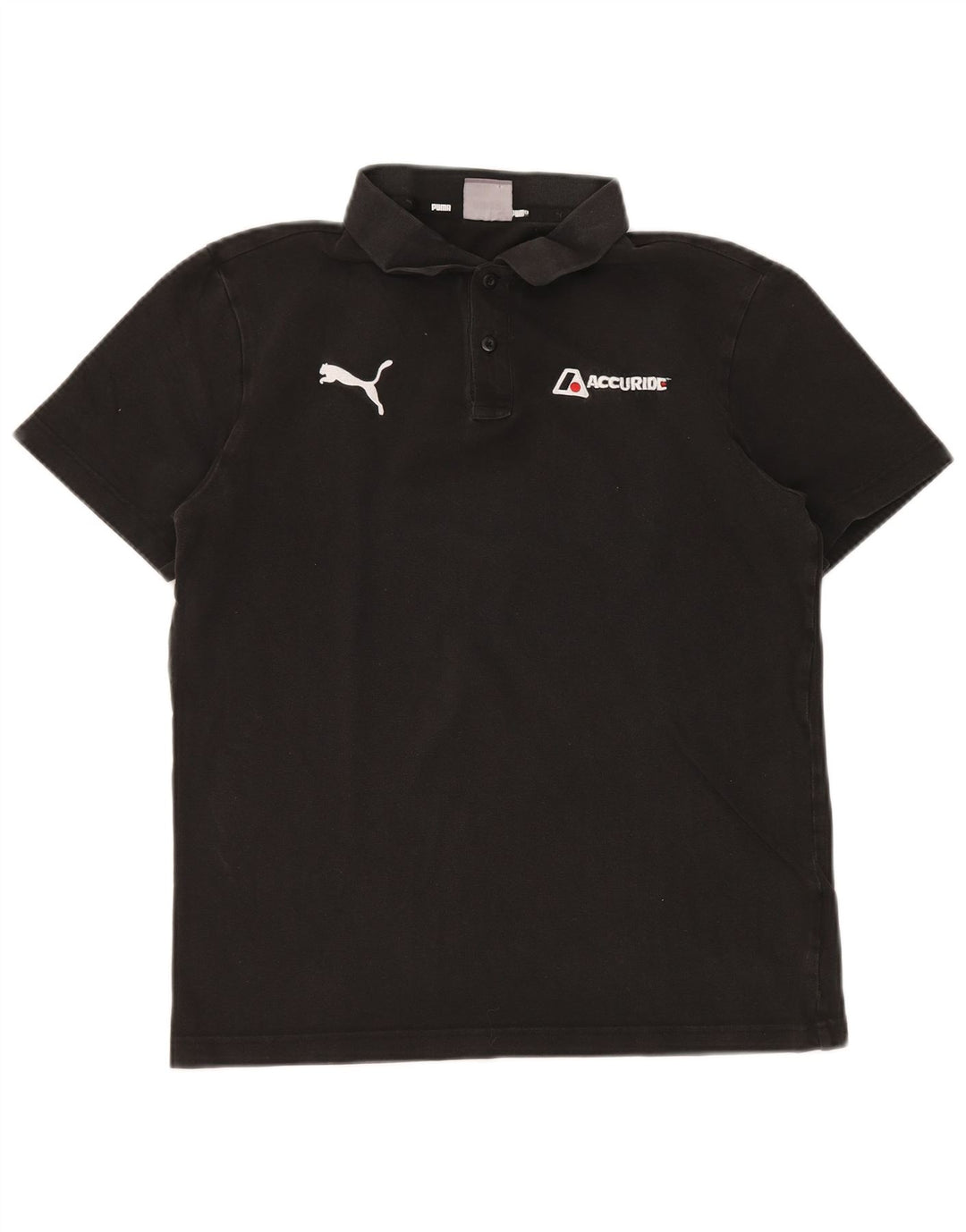 Camisa polo masculina PUMA de algodão preto médio