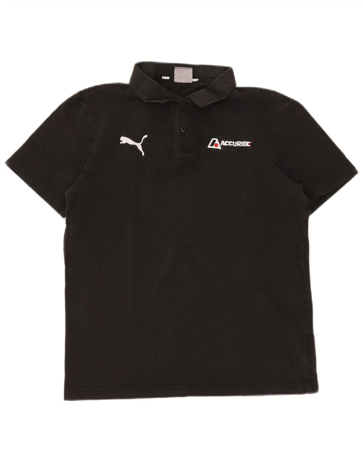 Camisa polo masculina PUMA de algodão preto médio