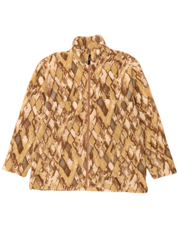 Jaqueta de lã feminina CONTE OF FLORENCE UK 16 Grande Bege Argyle/Diamante