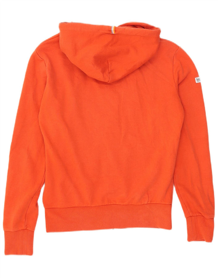 Suéter masculino Superdry com capuz e zíper pequeno algodão laranja