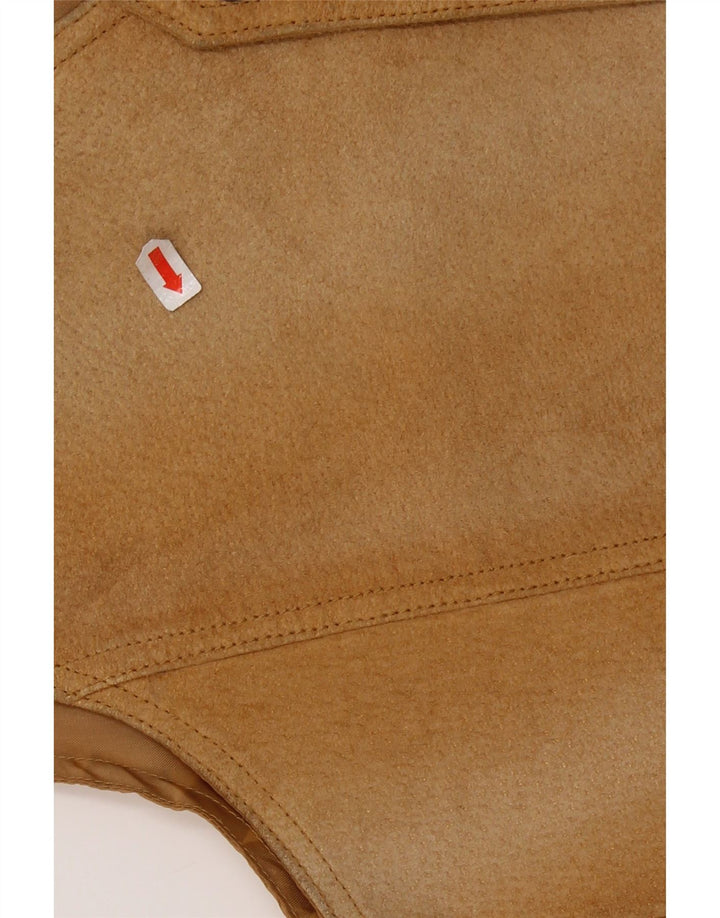 Colete masculino de camurça VINTAGE IT 44 XS couro marrom