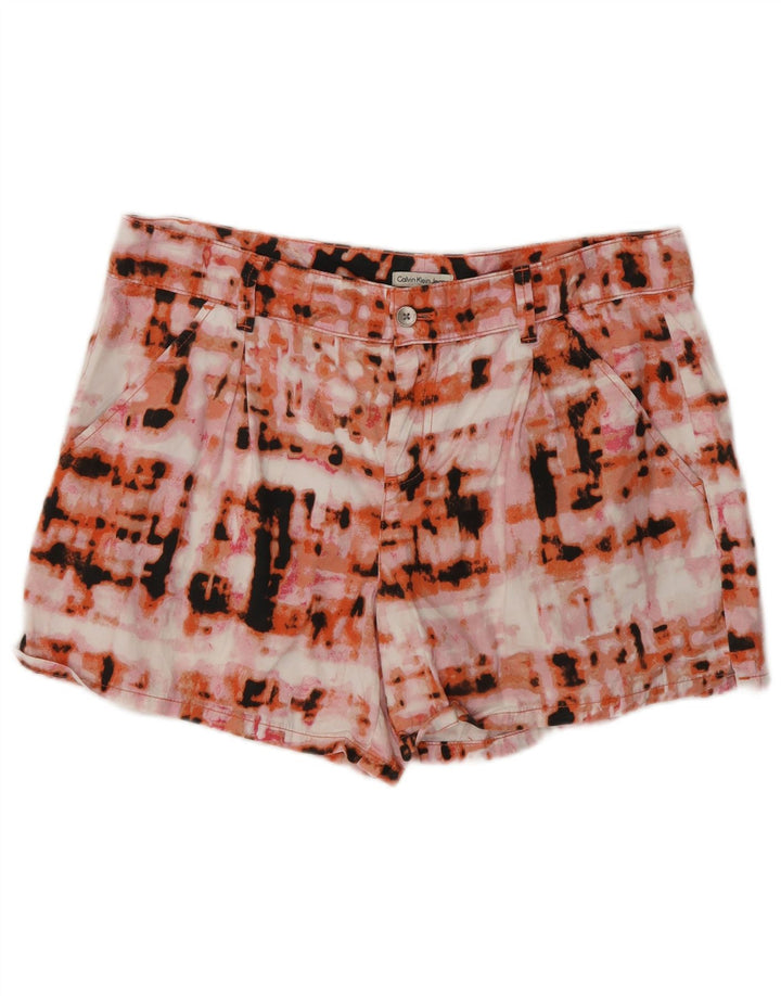 Calvin Klein Shorts feminino casual UK 12 médio W30 multicolorido tie-dye